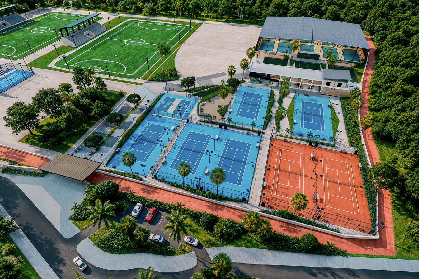 Masterplan of the campus from the air